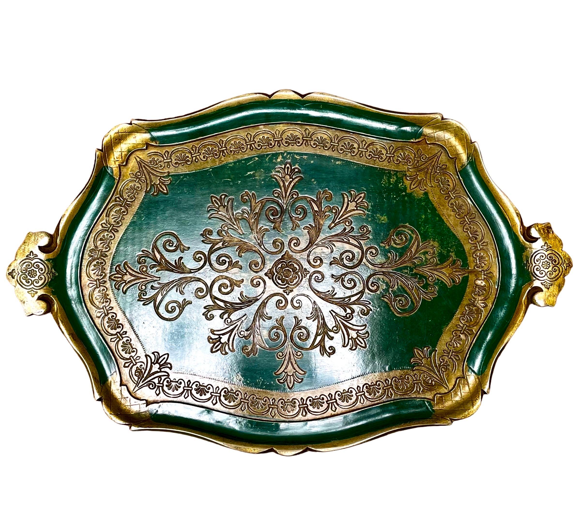 A Pair of Florentine papier mache trays 3