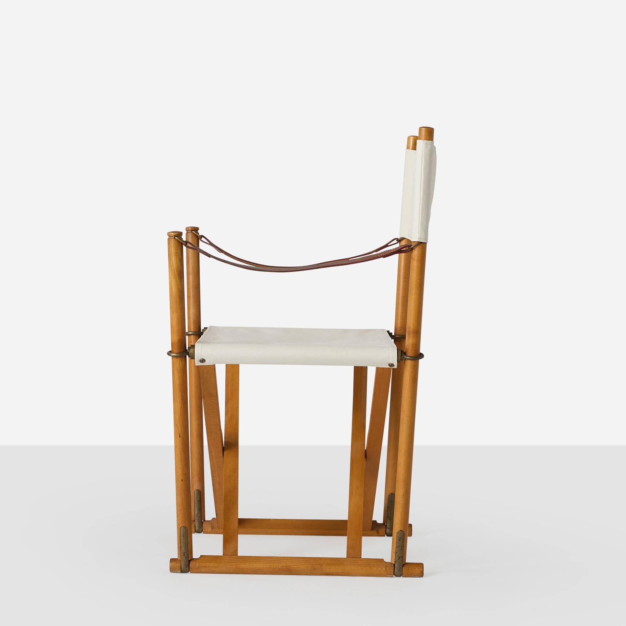 A Pair of Folding Chairs by Mogens Koch In Good Condition For Sale In San Francisco, CA