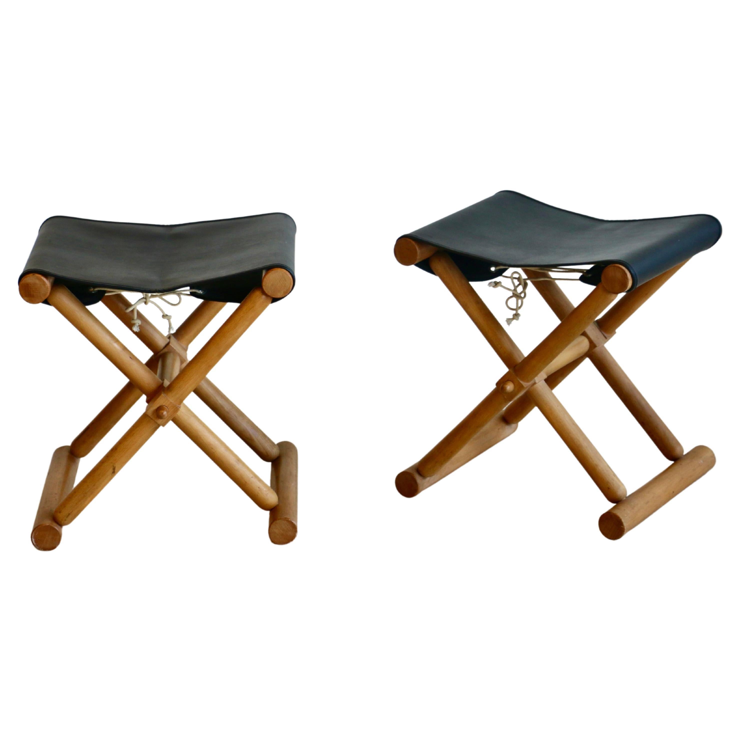 A pair of folding stools. France 80s For Sale