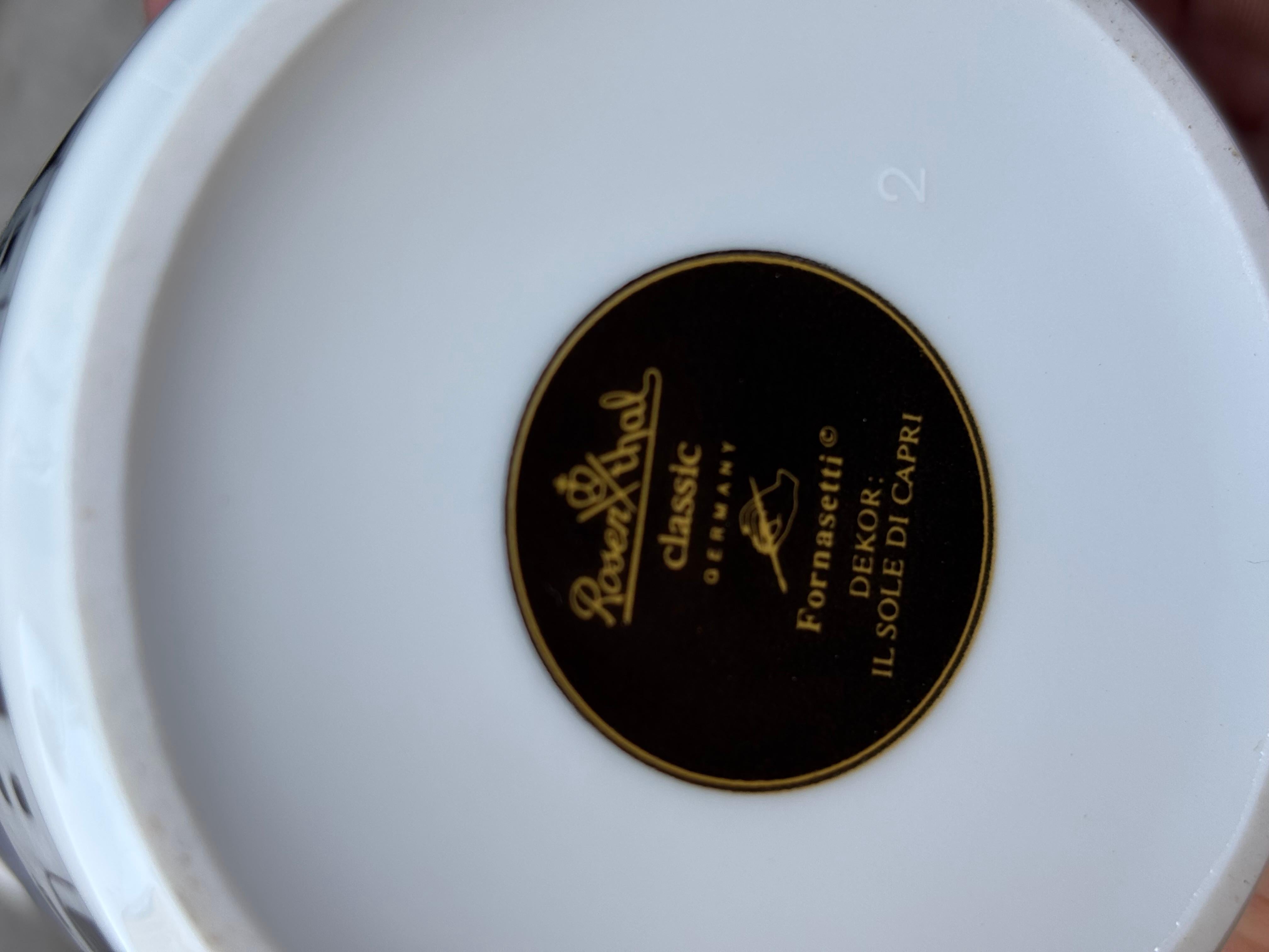 Dipinto a mano Coppia di vasi in porcellana Fornasetti di Rosenthal in vendita