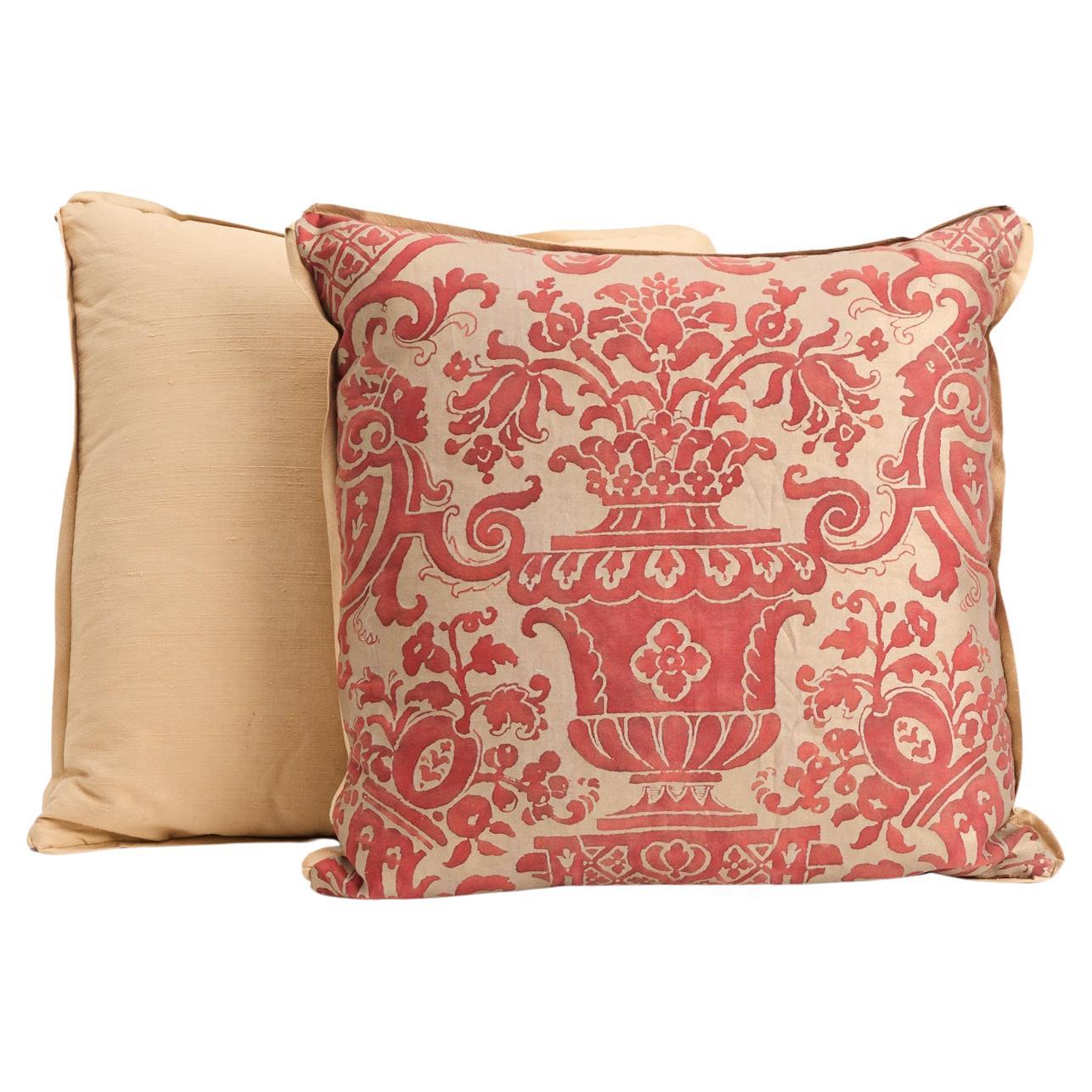 A Pair of Fortuny Cushions in the Carnavalet Pattern