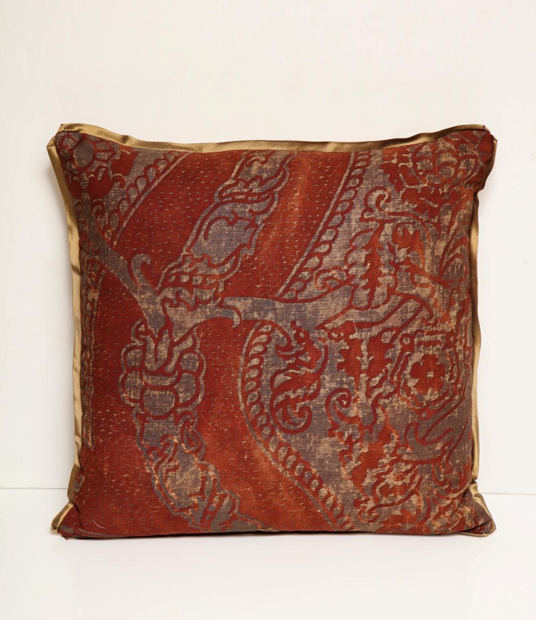 Moorish Pair of Fortuny Fabric Cushions