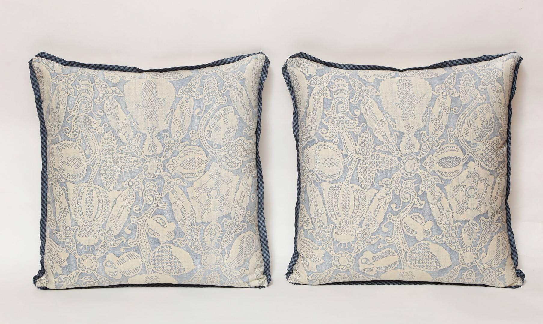 Tribal A Pair of Rare Early Fortuny Fabric Cushions 