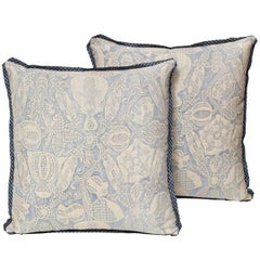 A Pair of Rare Early Fortuny Fabric Cushions