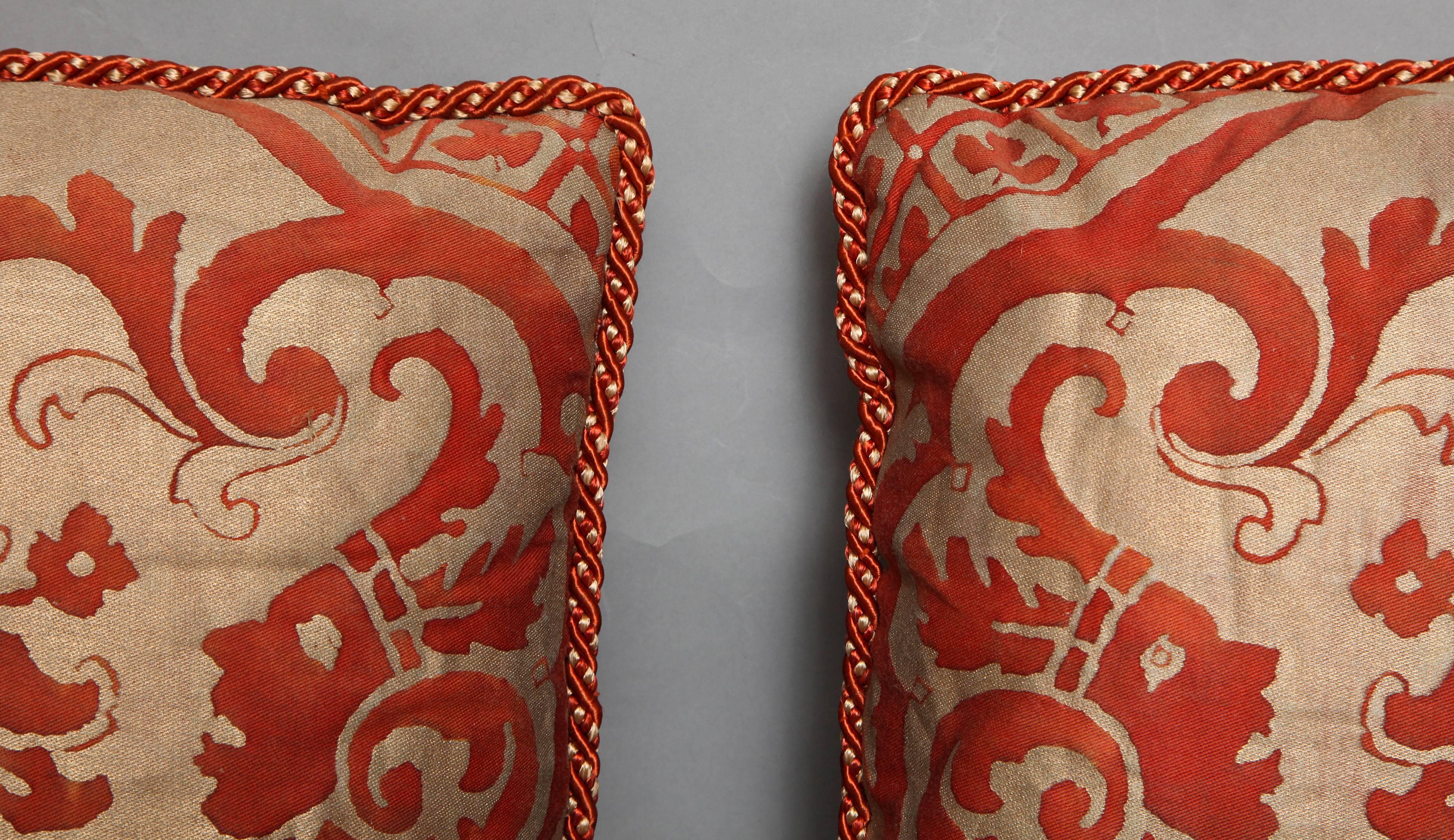 Other Pair of Fortuny Fabric Cushions in the Carnavalet Pattern