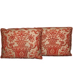 Pair of Fortuny Fabric Cushions in the Carnavalet Pattern