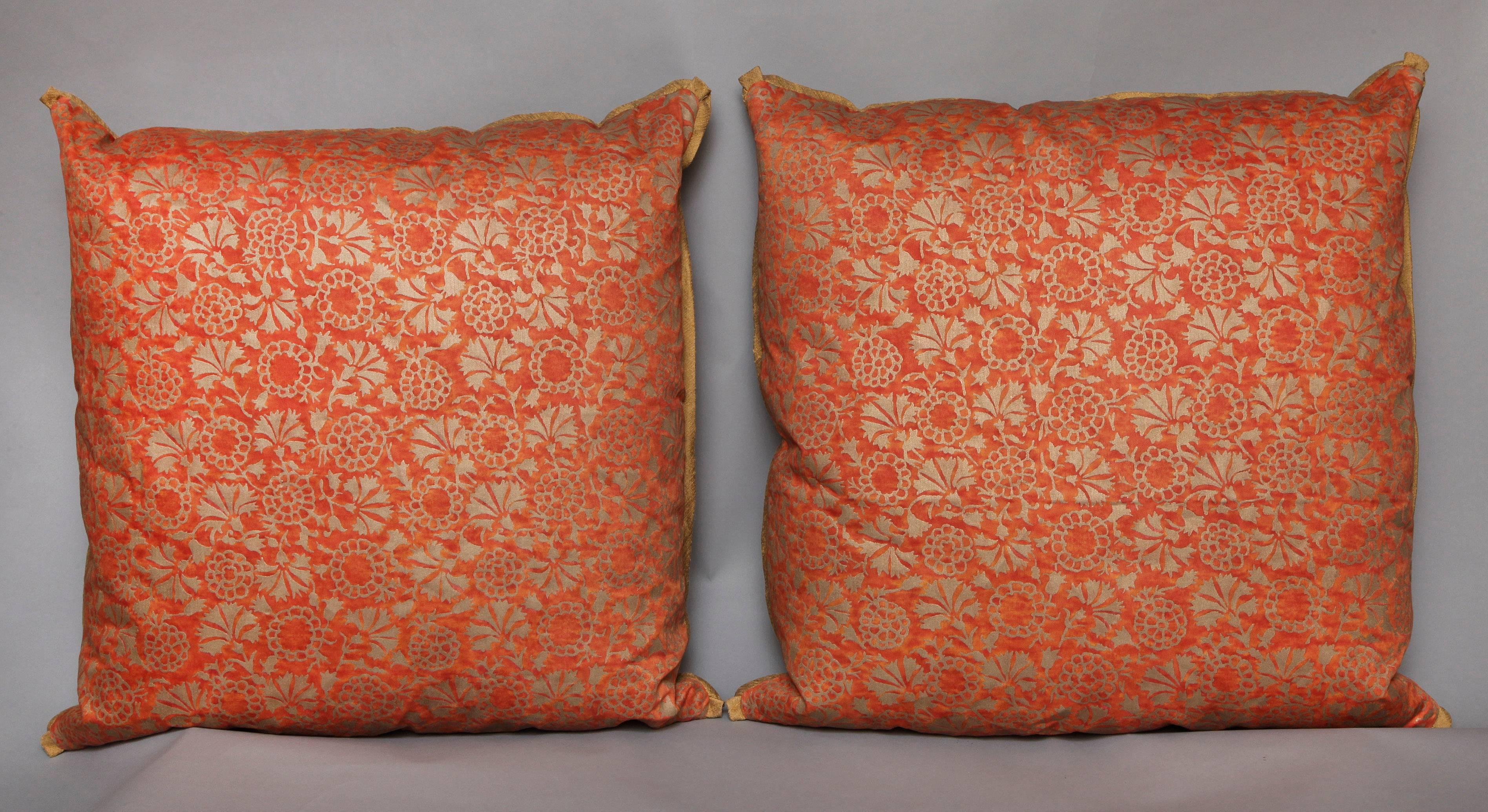 Other Pair of Fortuny Fabric Cushions in the Irani Pattern