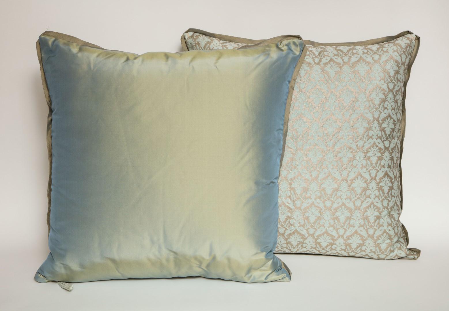 Pair of Fortuny Fabric Cushions in the Louis XIII Style 