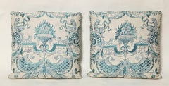 Pair of Fortuny Fabric Cushions in the Mazzarino Pattern