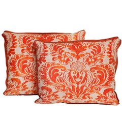 Pair of Fortuny Fabric Cushions in the Sevigne Pattern