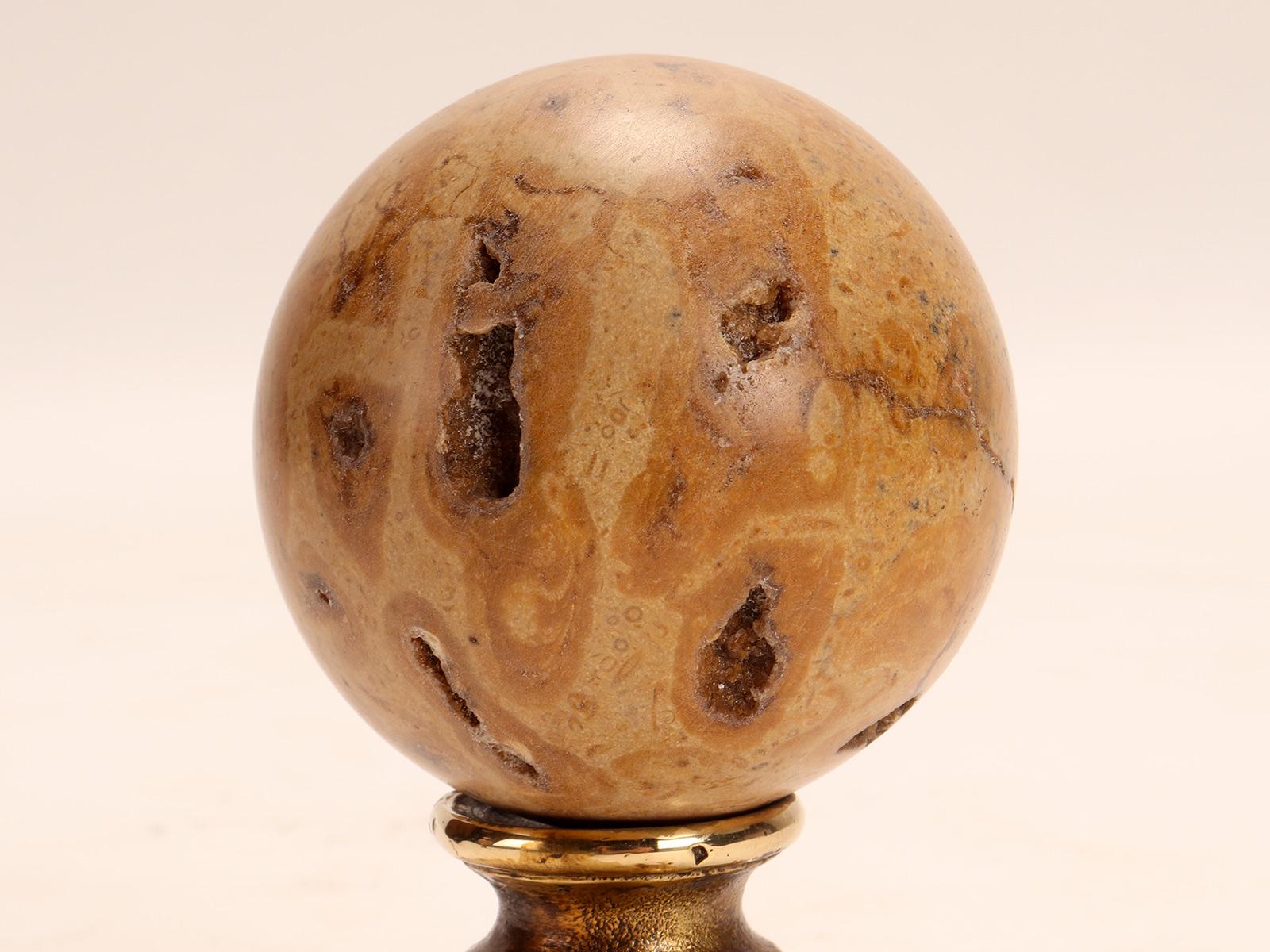 Italian Pair of Fossil Coral Stone Spheres, Italy 1890 For Sale