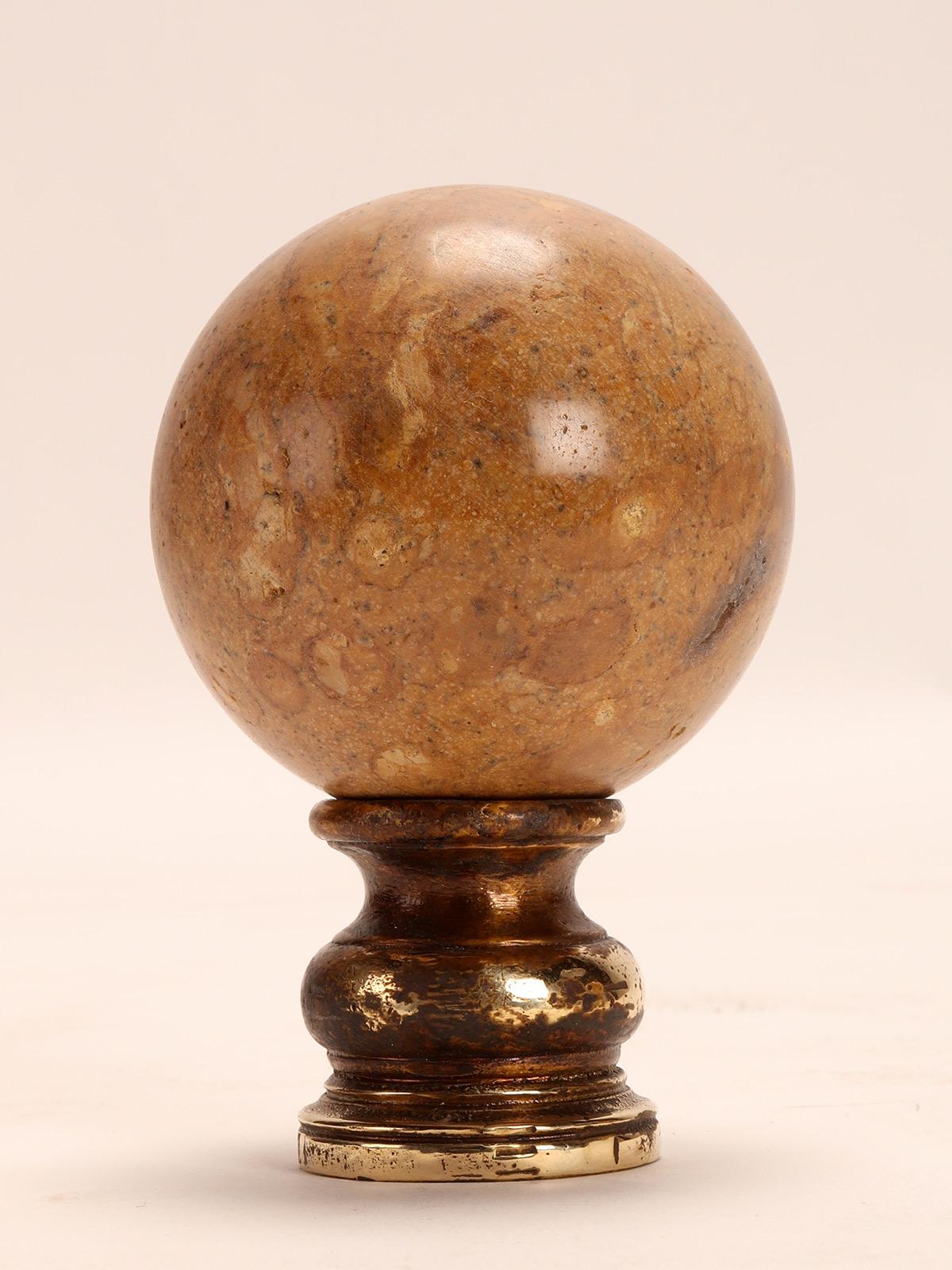19th Century Pair of Fossil Coral Stone Spheres, Italy 1890 For Sale
