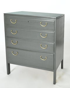 Pair of Four Drawer Painted Mahogany Chests Designed by David Rosen for NK