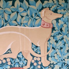 A pair of framed wallpapers, France, 30s