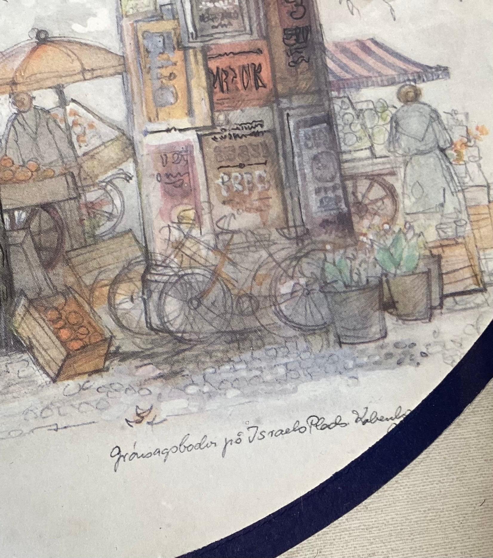 20ième siècle Paire d'aquarelles encadrées Norvège, milieu du XXe siècle en vente