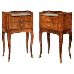 Pair of Freestanding French Kingwood Bedside Cabinets