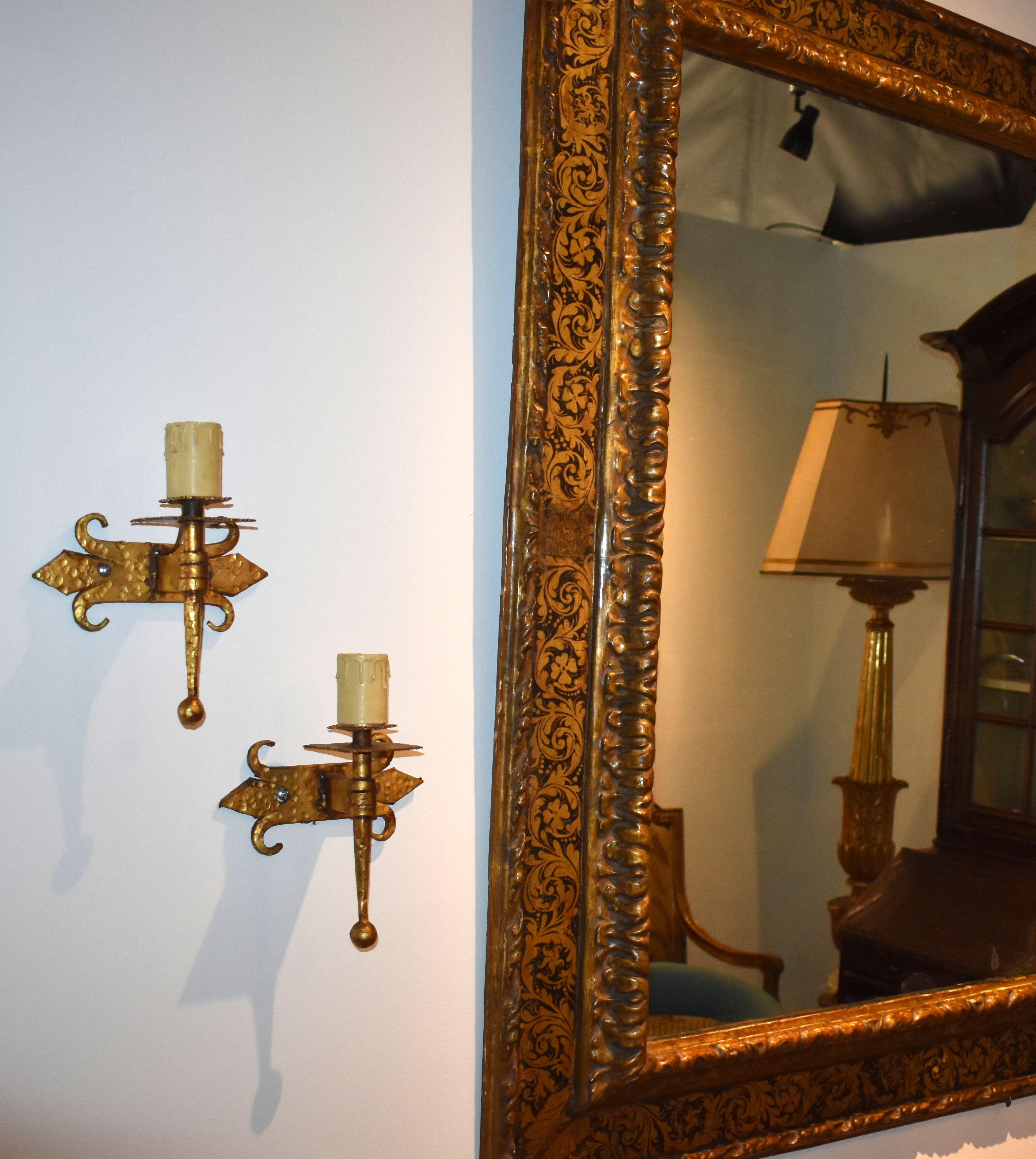 Pair of French 1940s Sconces In Good Condition For Sale In Cathedral City, CA