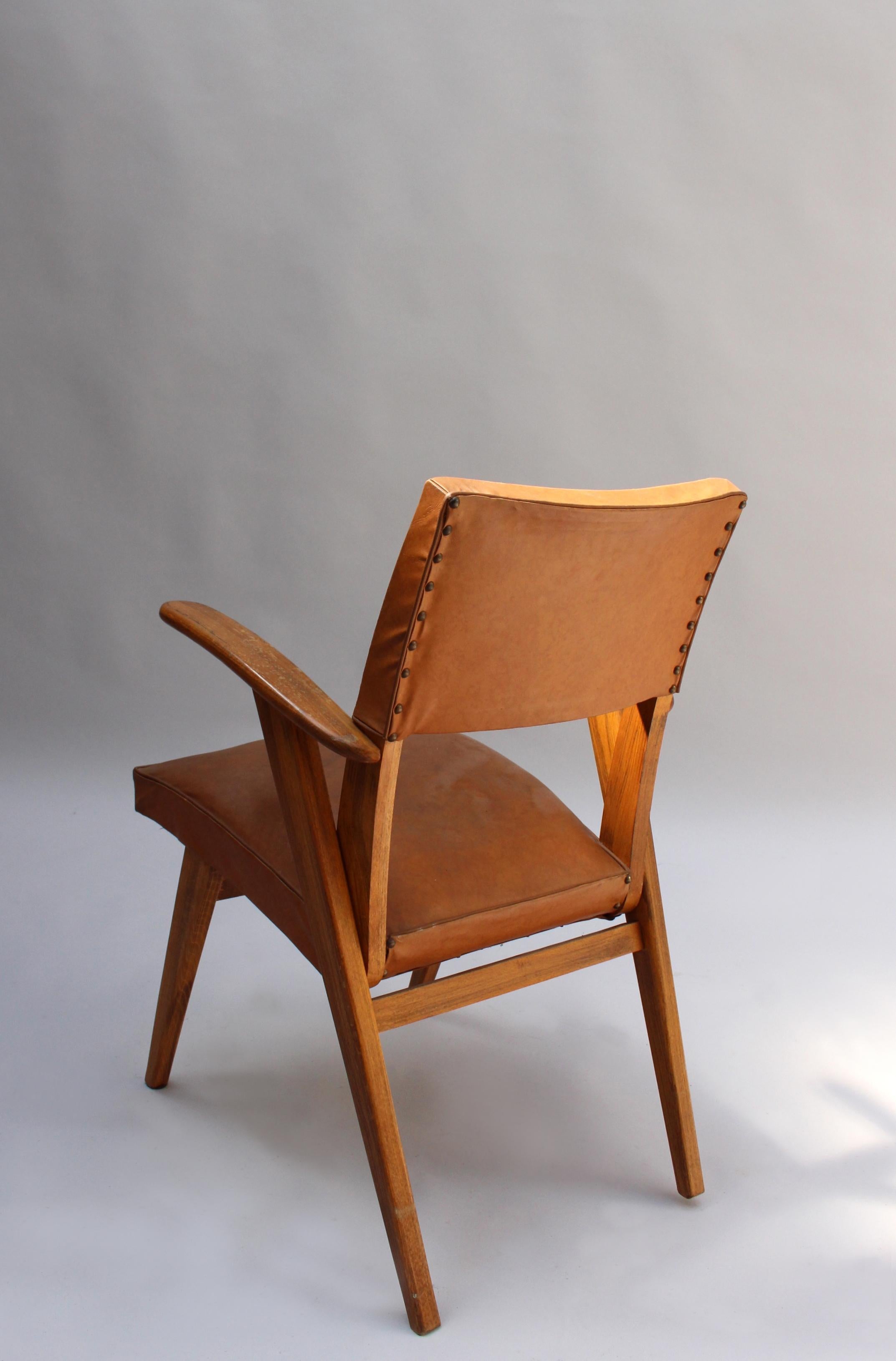 Mid-20th Century Pair of French 1950s Bridge Armchairs