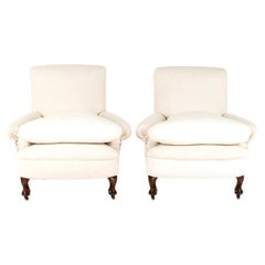 A Pair of French 19th Century Armchairs In Calico