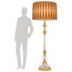 A pair of French 19th century Belle Epoque Period Louis XV st. Ormolu and Baccar