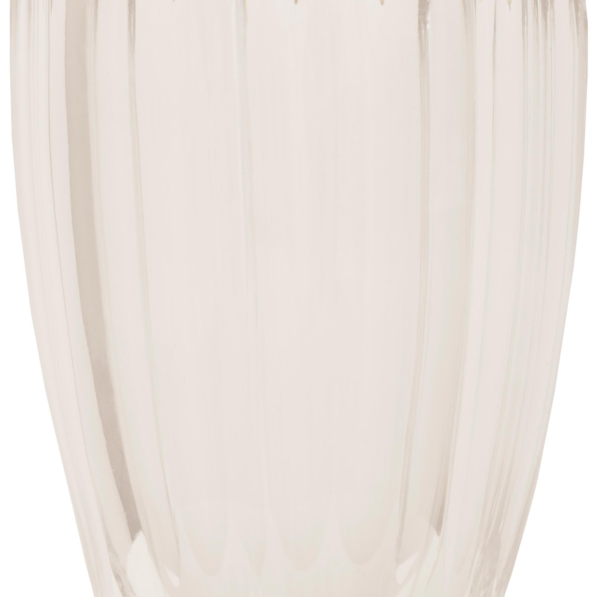 A pair of French 19th century Louis XVI st. Baccarat Crystal and Ormolu vases For Sale 1