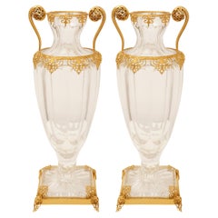 A pair of French 19th century Louis XVI st. Baccarat Crystal and Ormolu vases