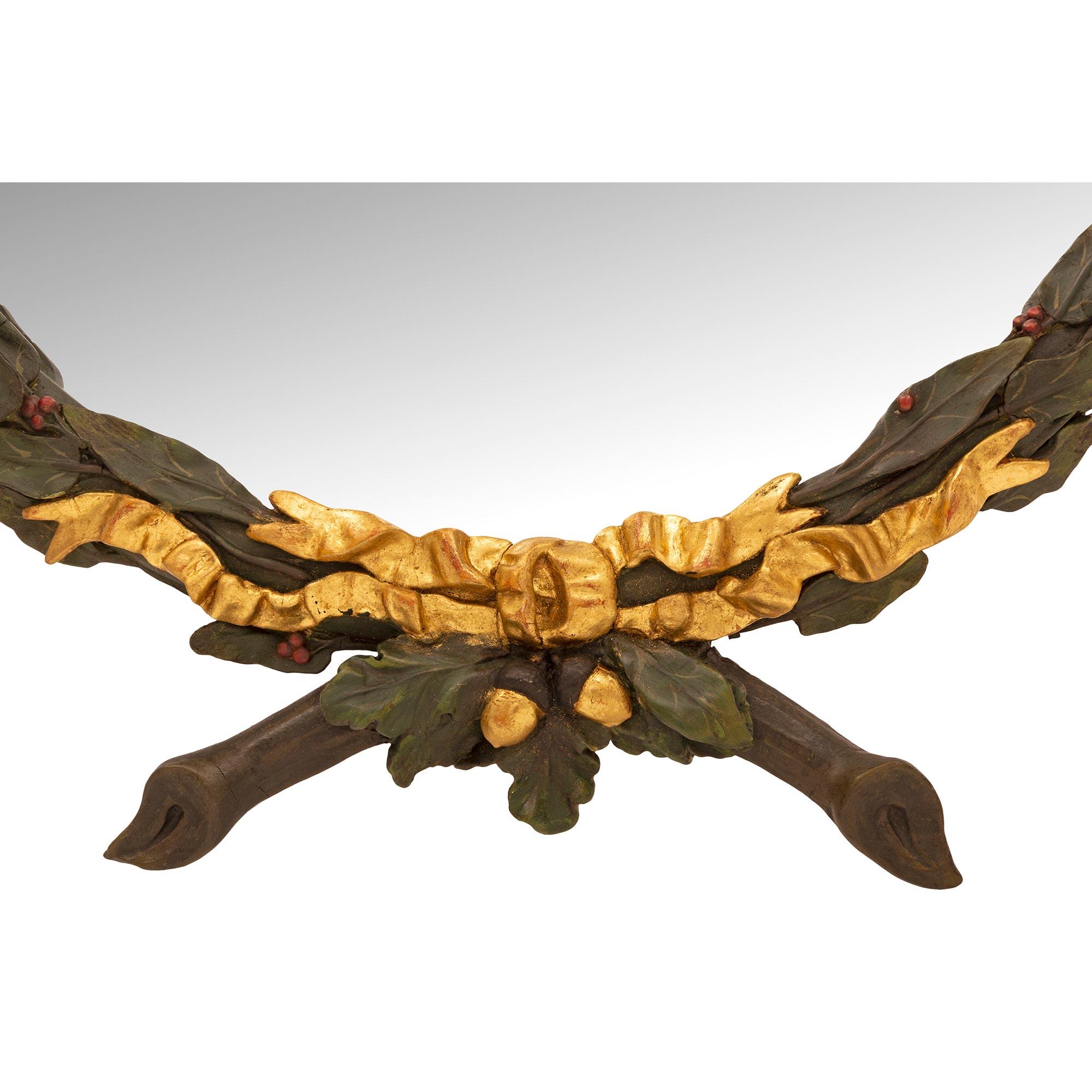 Pareja de Espejos/Candelabros Franceses de Madera Patinada San Luis XVI del Siglo XIX en venta 1