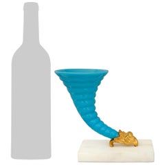 A pair of French 19th century Louis XVI st. white Carrara marble, Ormolu, and Gl