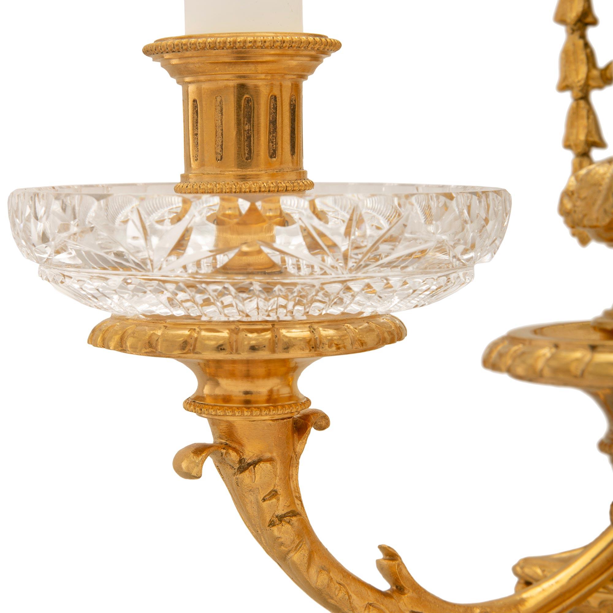 A pair of French 19th century Neo-Classical st. Ormolu, Wedgwood sconces For Sale 1
