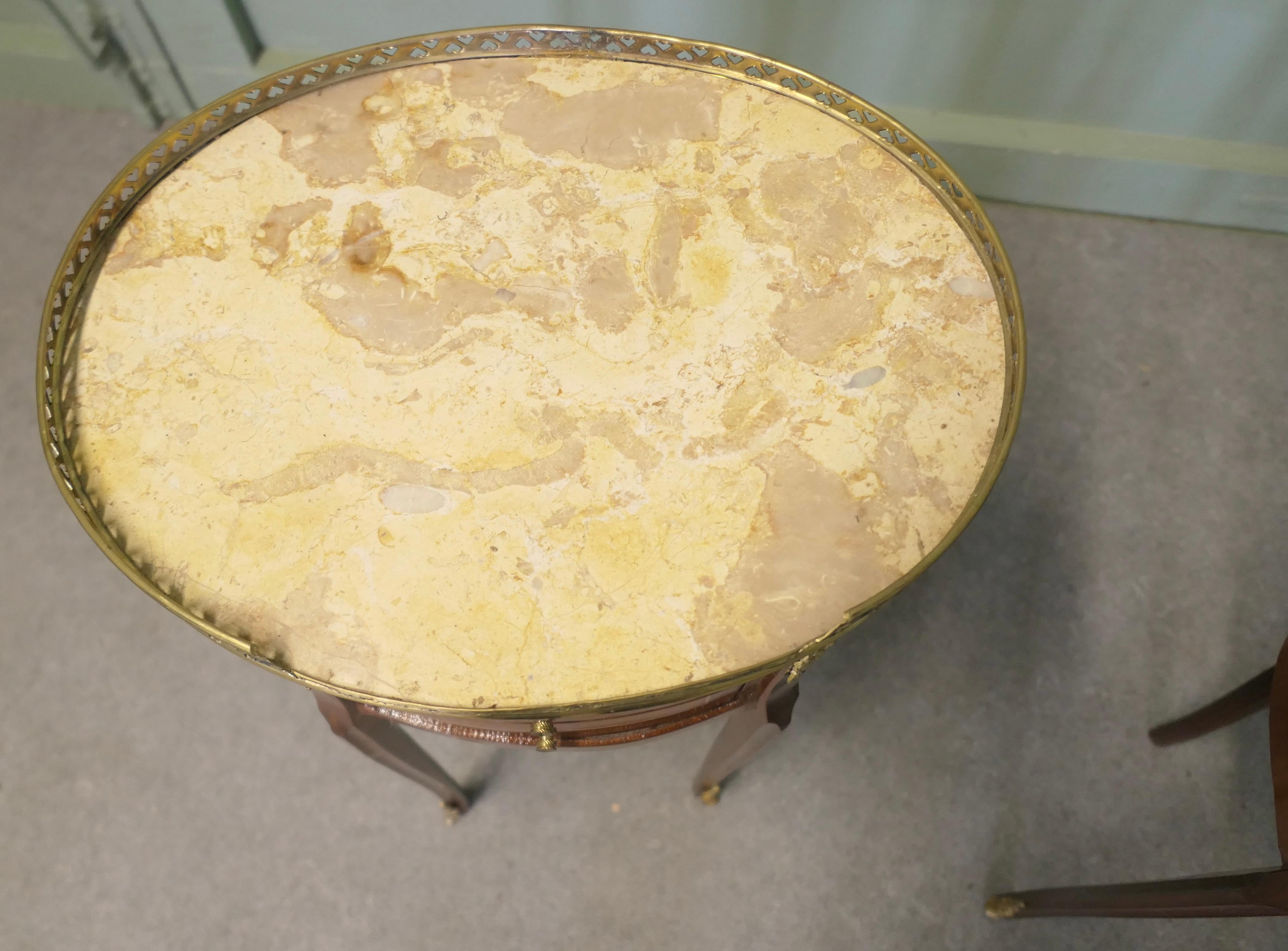 A Pair of French 19th Century Oval Side Tables or Bedside Cabinets In Fair Condition In Godshill, Isle of Wight