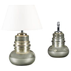 Paire de lampes en verre au mercure du 20e siècle