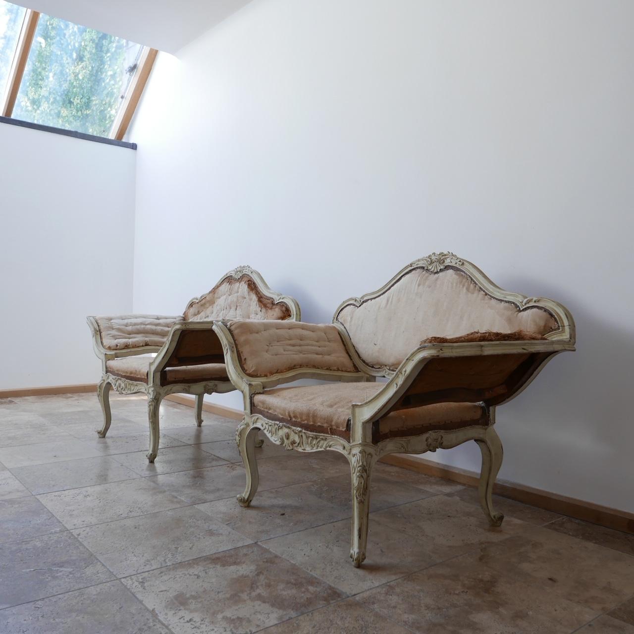 Paar französische antike Sessel (Französisch) im Angebot