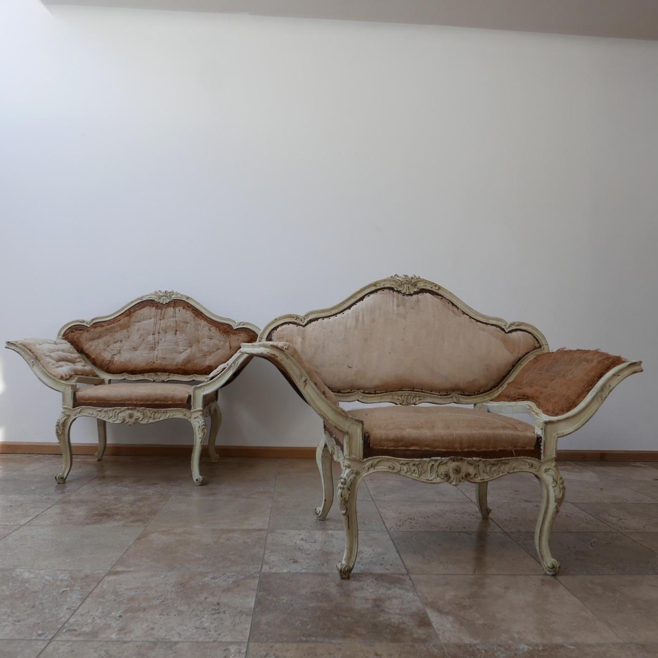 Paar französische antike Sessel im Angebot 1