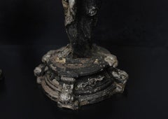 Pair of French Architectural Caryatid Figures in Cast Spelter