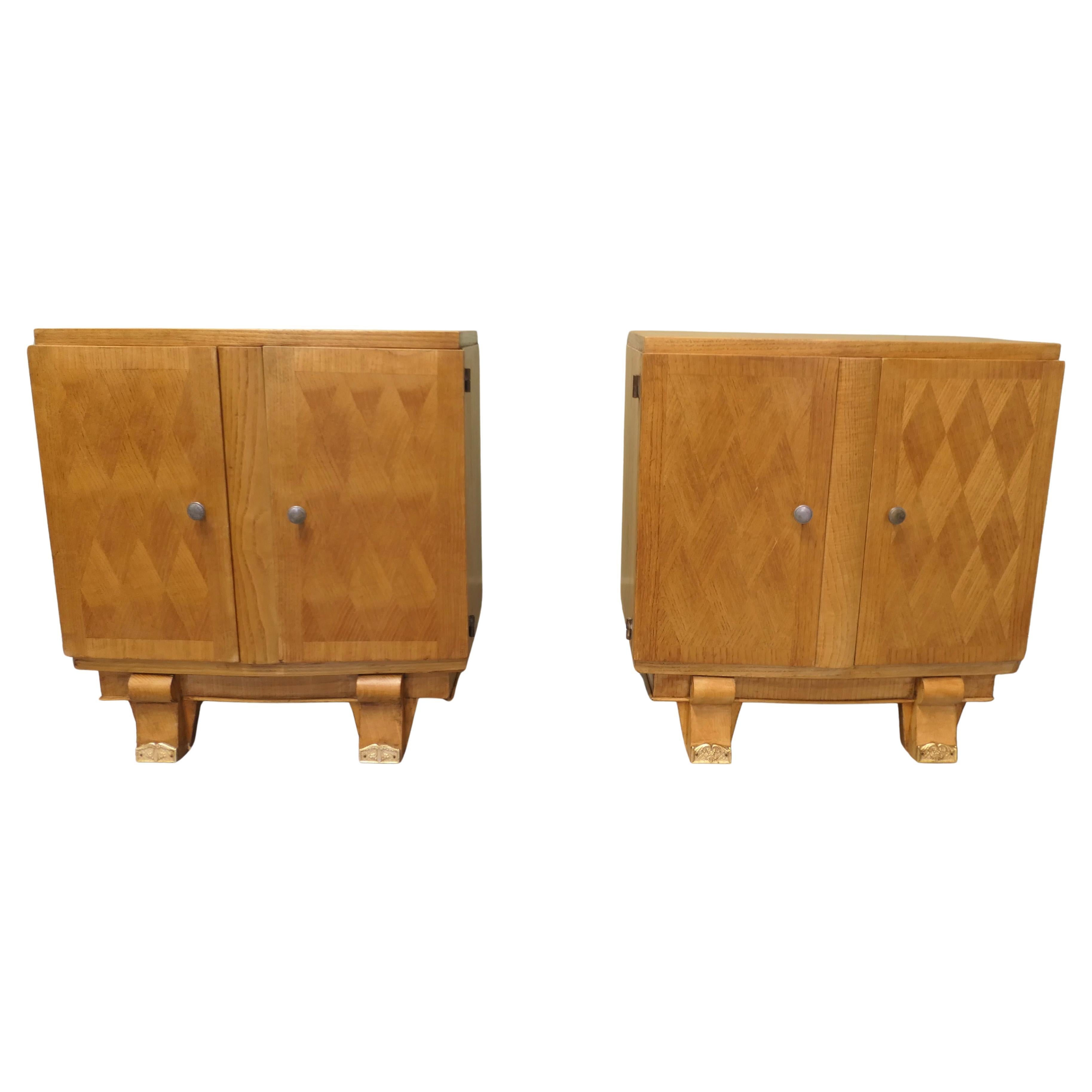 Paire de tables de chevet Art déco françaises