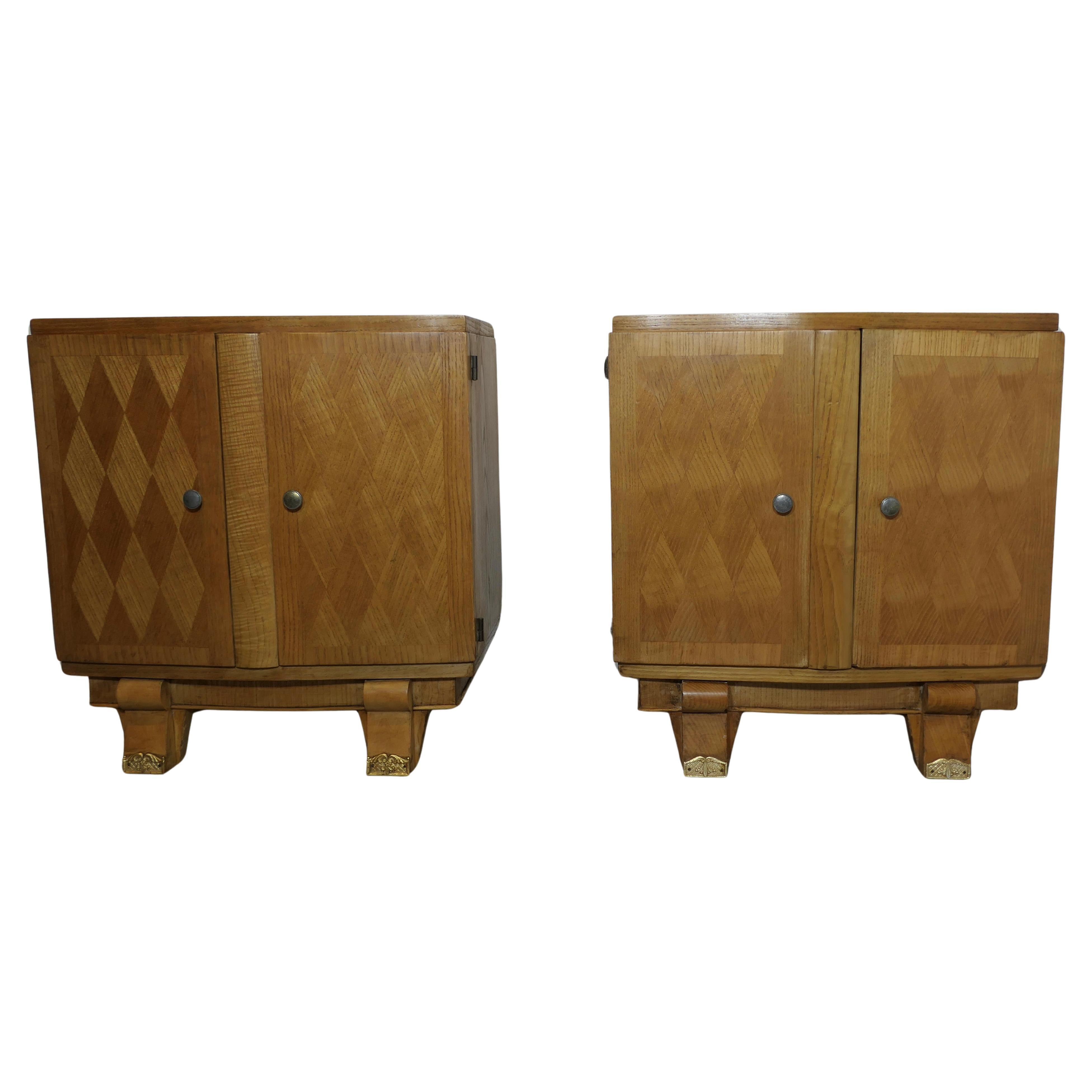 A pair of French Art Deco Bedside Cabinets  This is an elegant and stylish pair