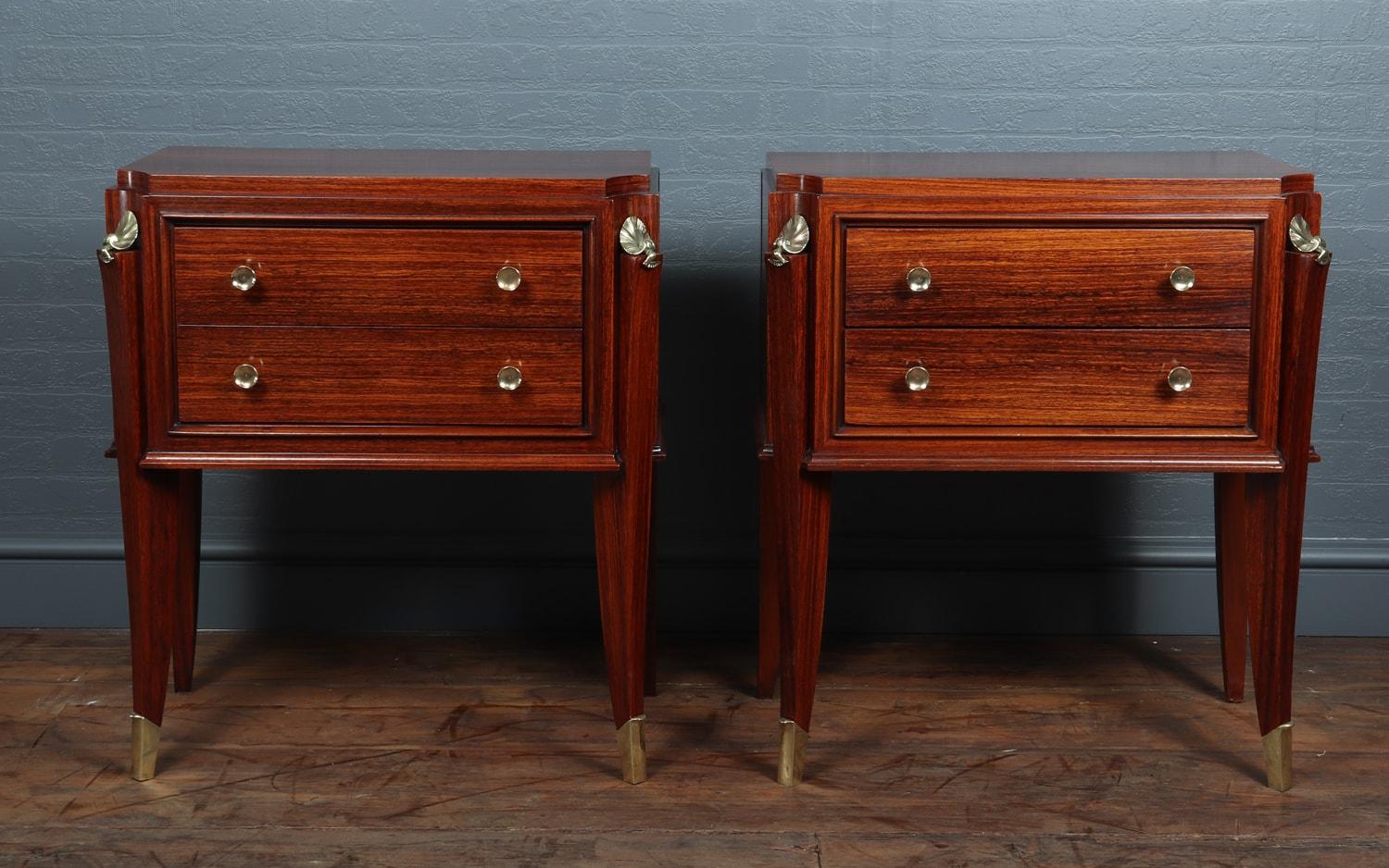 Pair of French Art Deco Bedside Chests In Excellent Condition For Sale In Paddock Wood, Kent