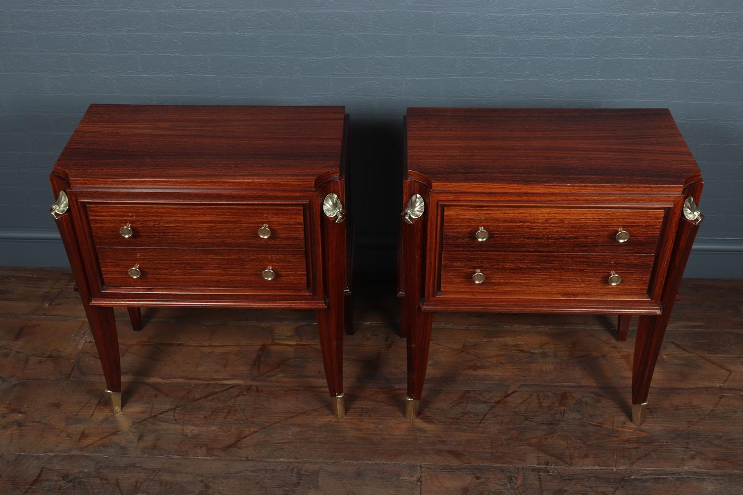 Early 20th Century Pair of French Art Deco Bedside Chests For Sale