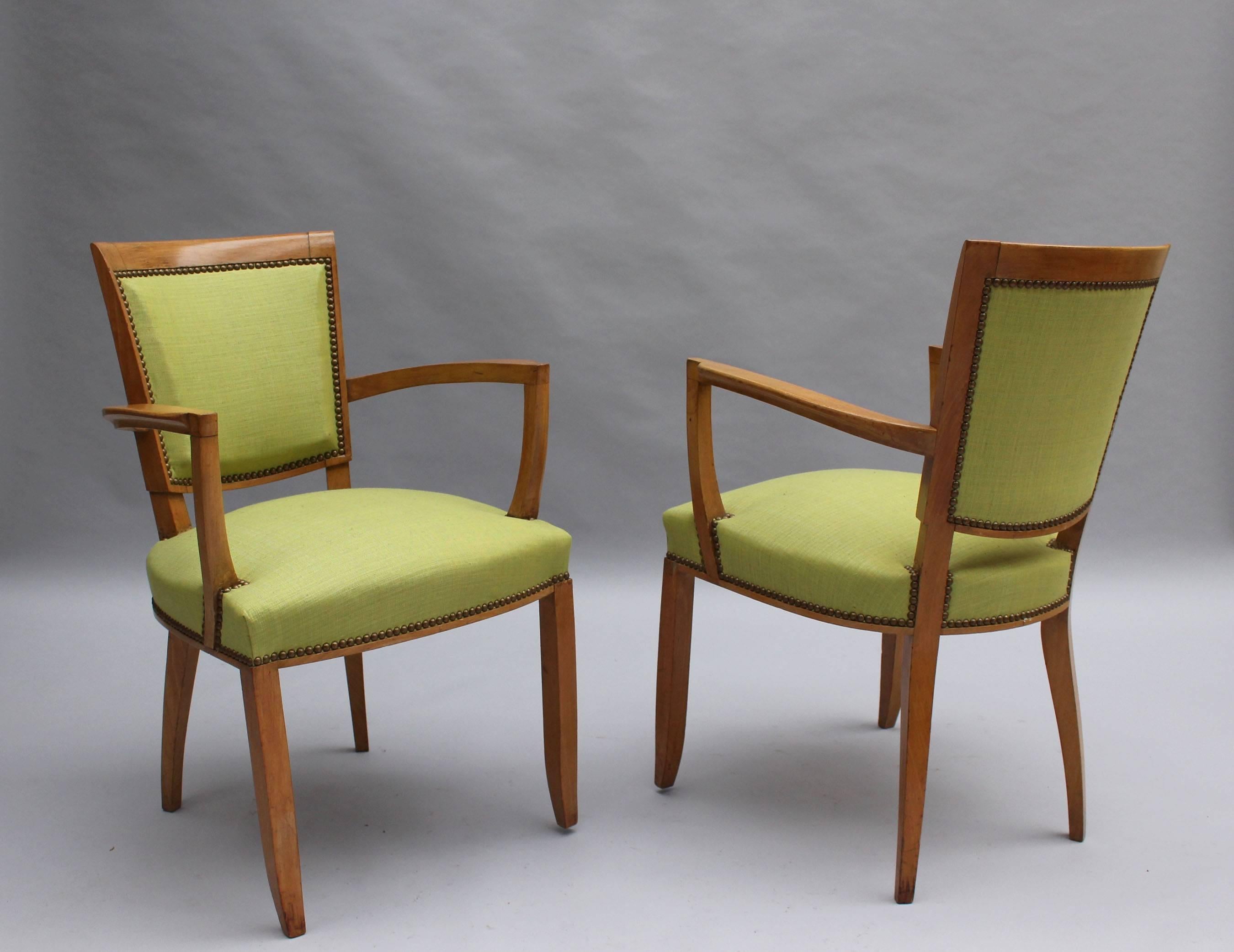 A pair of fine French Art Deco stained beech 