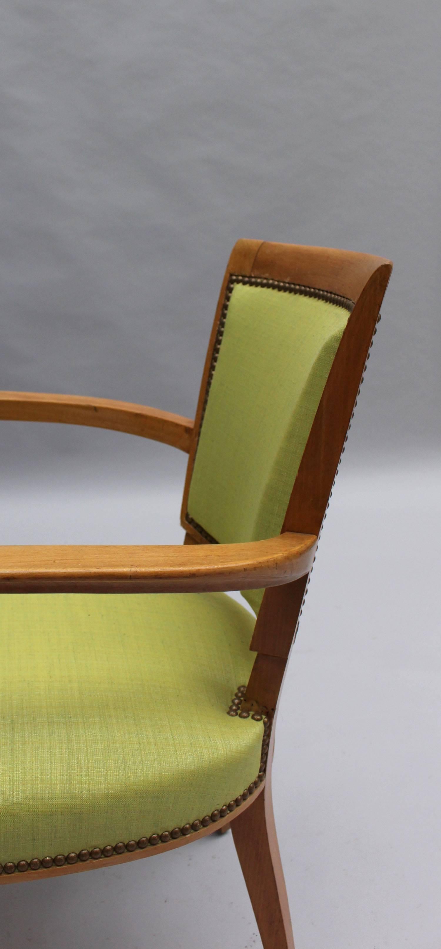 Pair of Fine French Art Deco Armchairs by Jules Leleu For Sale 2