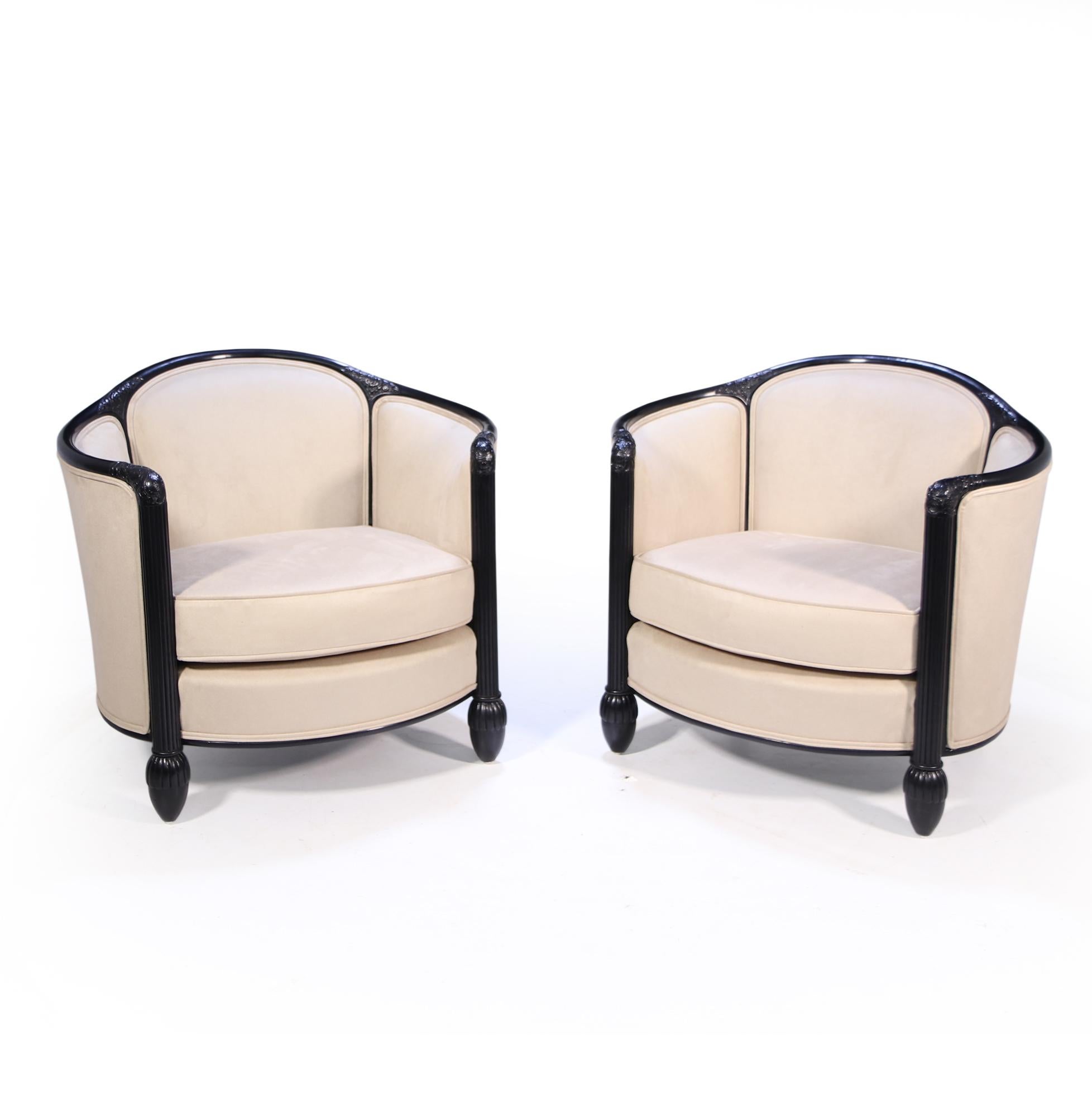 Pair of French Art Deco Chairs, c1920 In Excellent Condition In Paddock Wood Tonbridge, GB