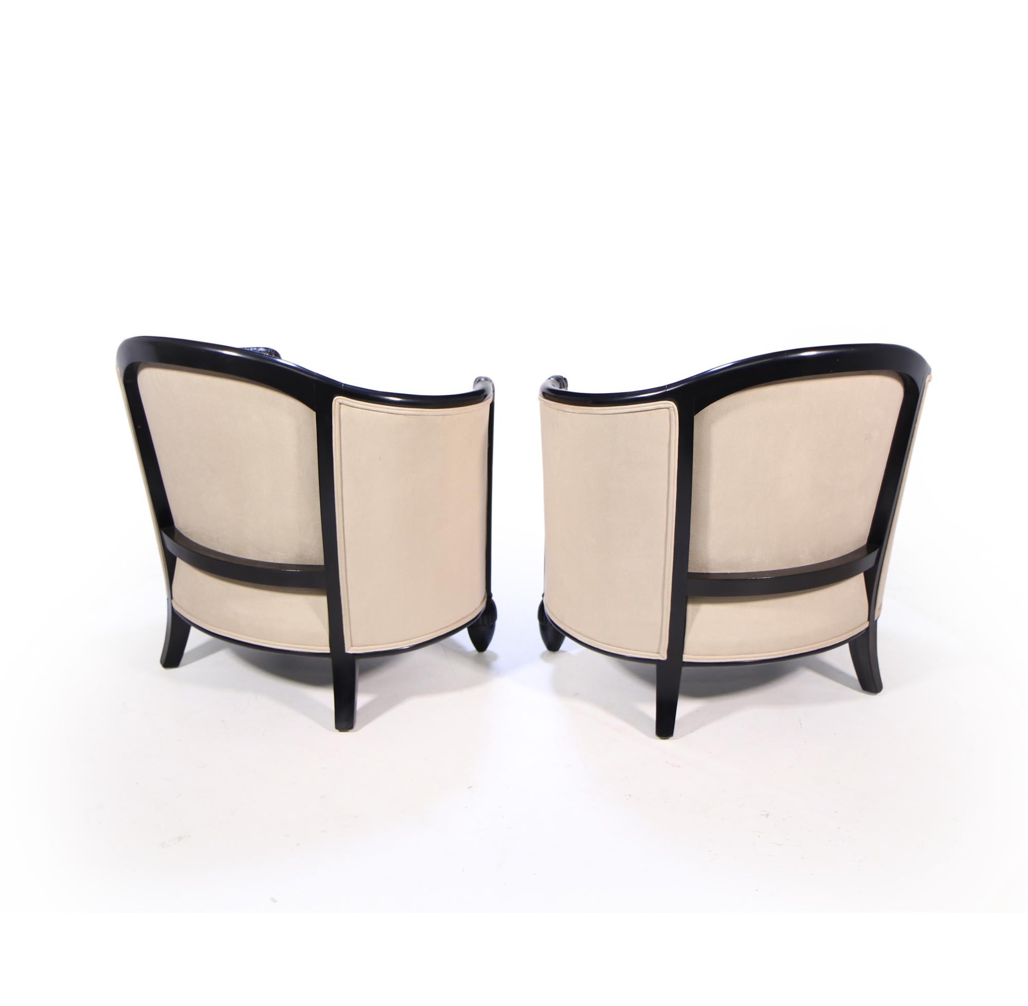 Early 20th Century Pair of French Art Deco Chairs, c1920