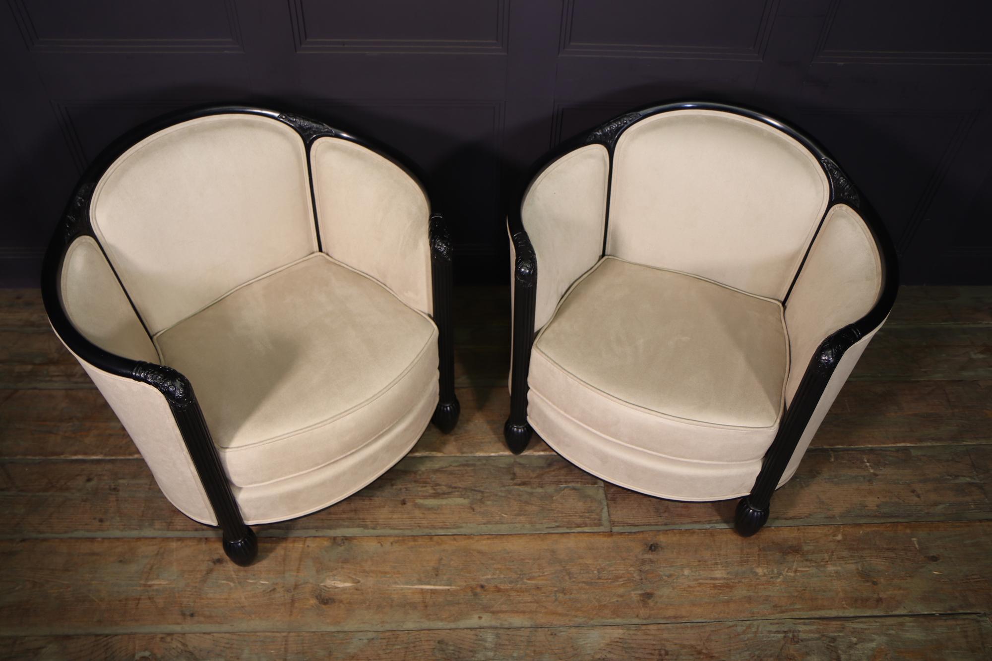 Pair of French Art Deco Chairs, c1920 1