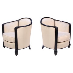Antique Pair of French Art Deco Chairs, c1920