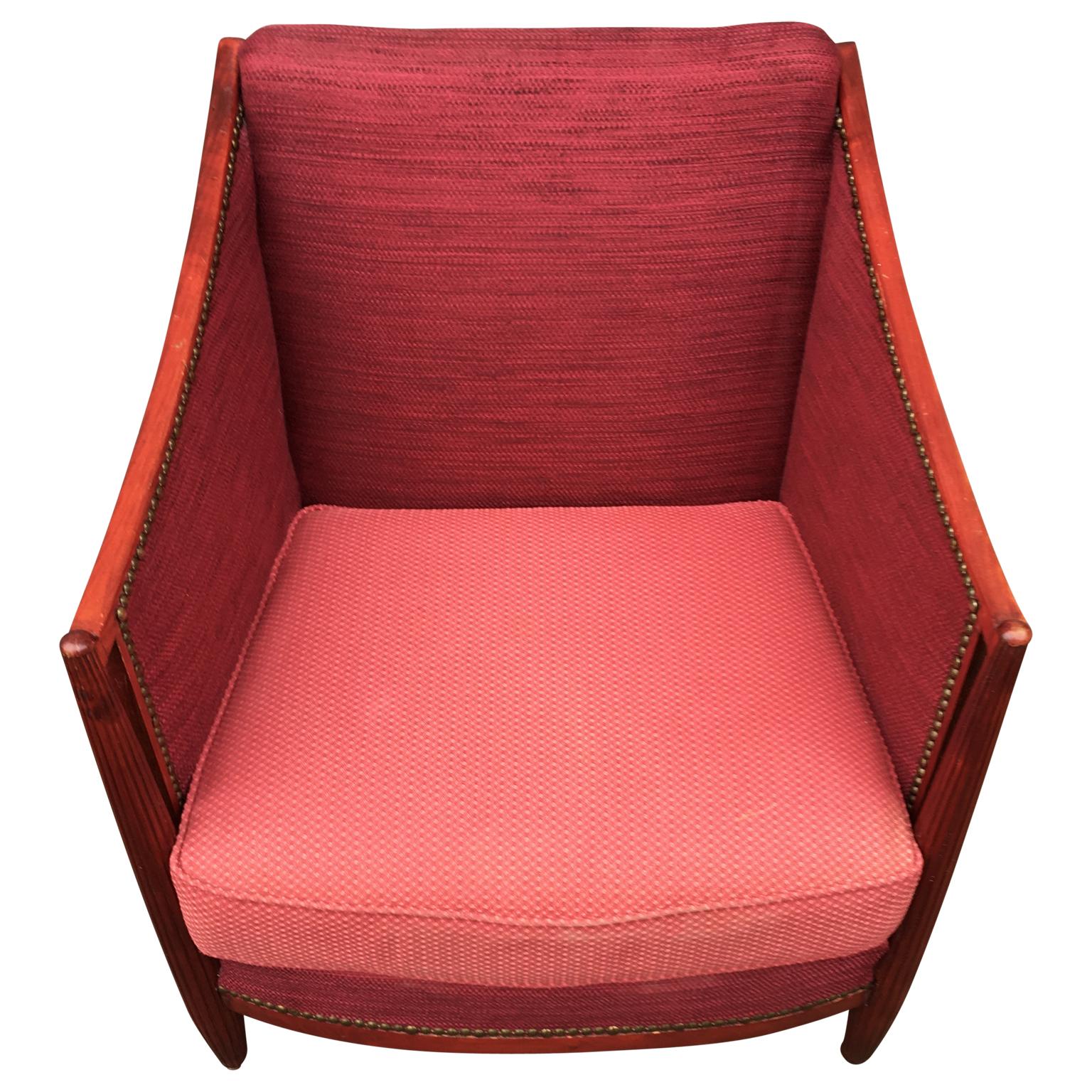 Paar französische Art-Déco-Lounge-Sessel im Zustand „Gut“ im Angebot in Haddonfield, NJ