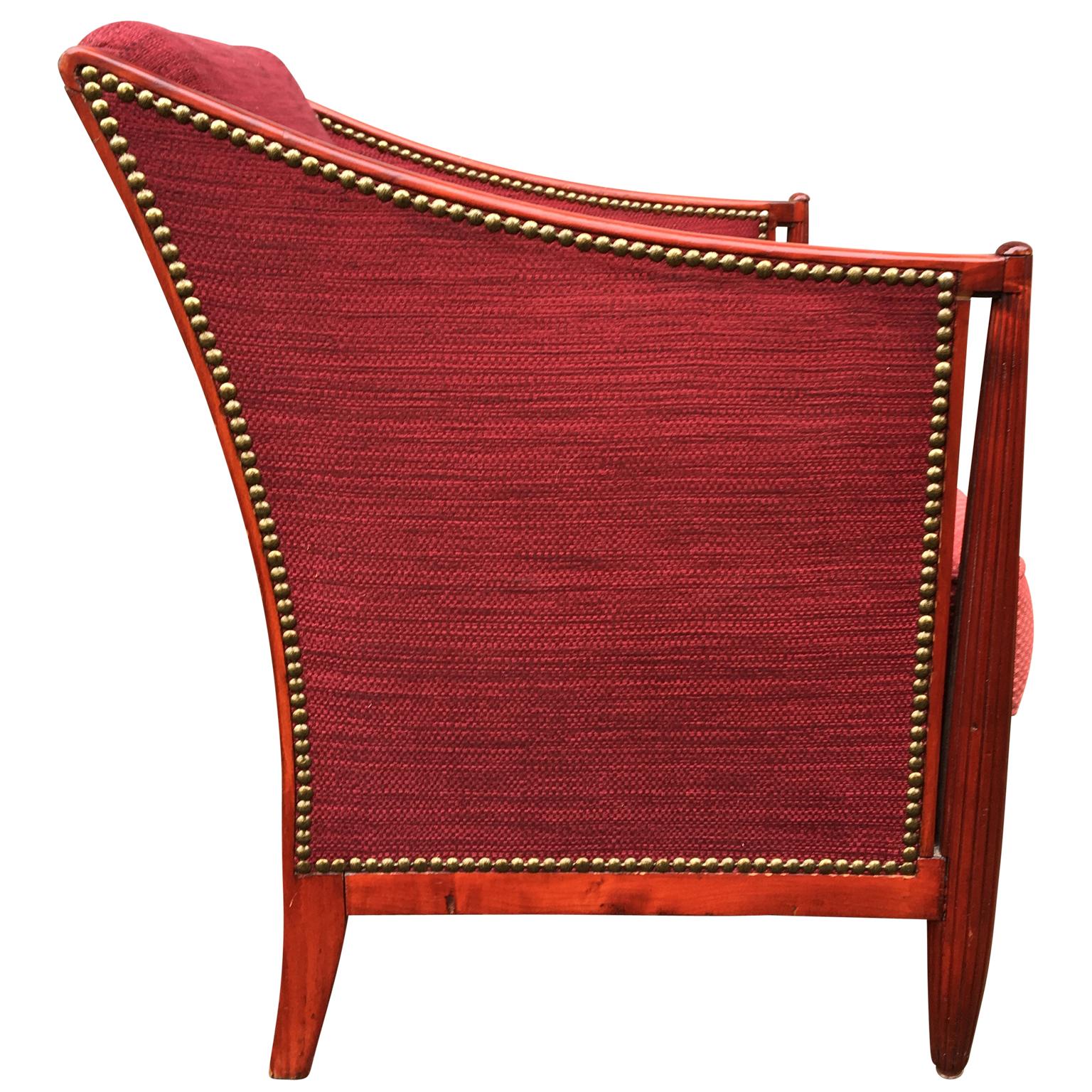 Tissu d'ameublement Paire de chaises longues Art Déco françaises en vente