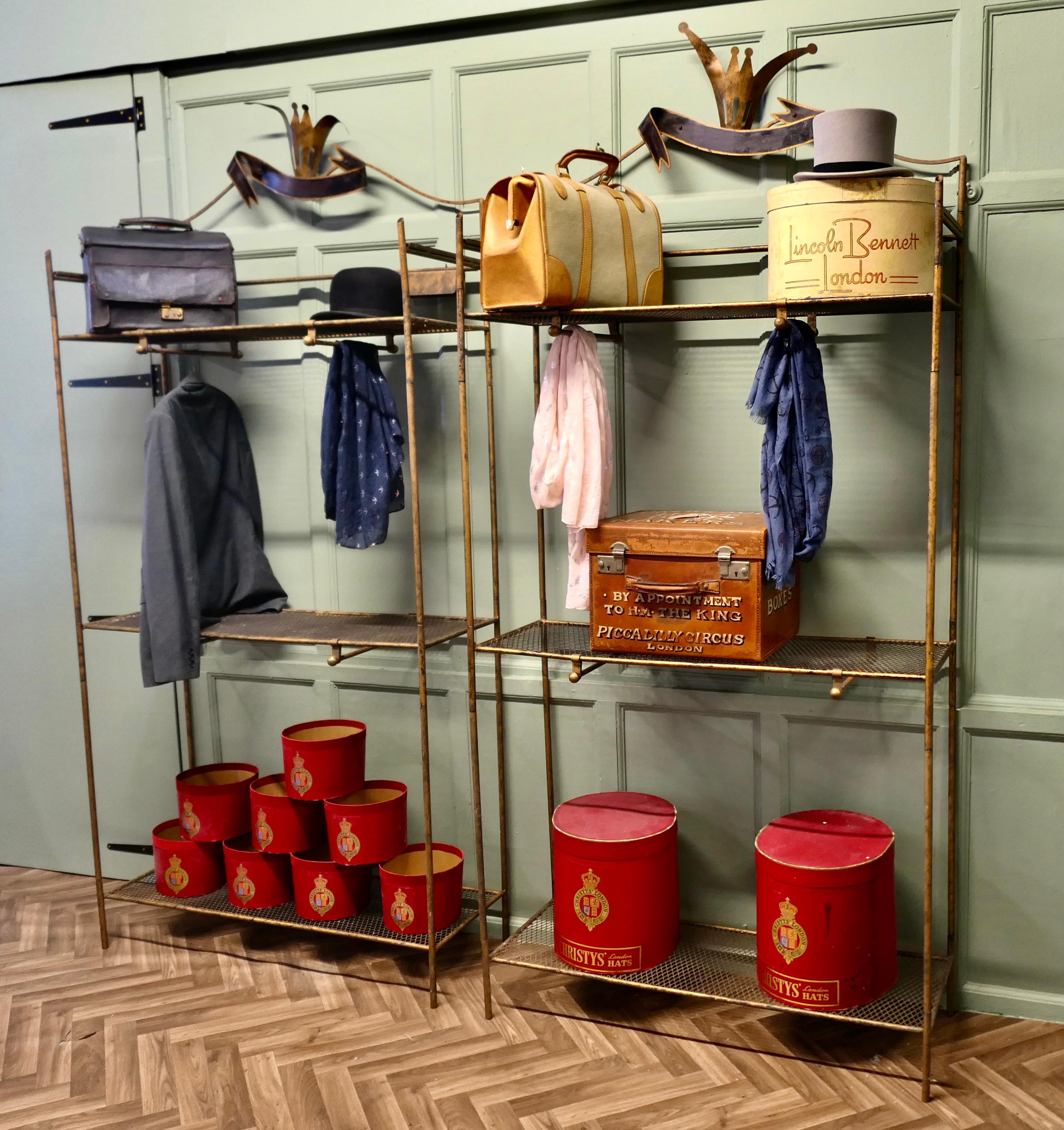 A Pair of French Art Deco Outfitter’s Shop Display Shelf Units In Good Condition For Sale In Godshill, Isle of Wight