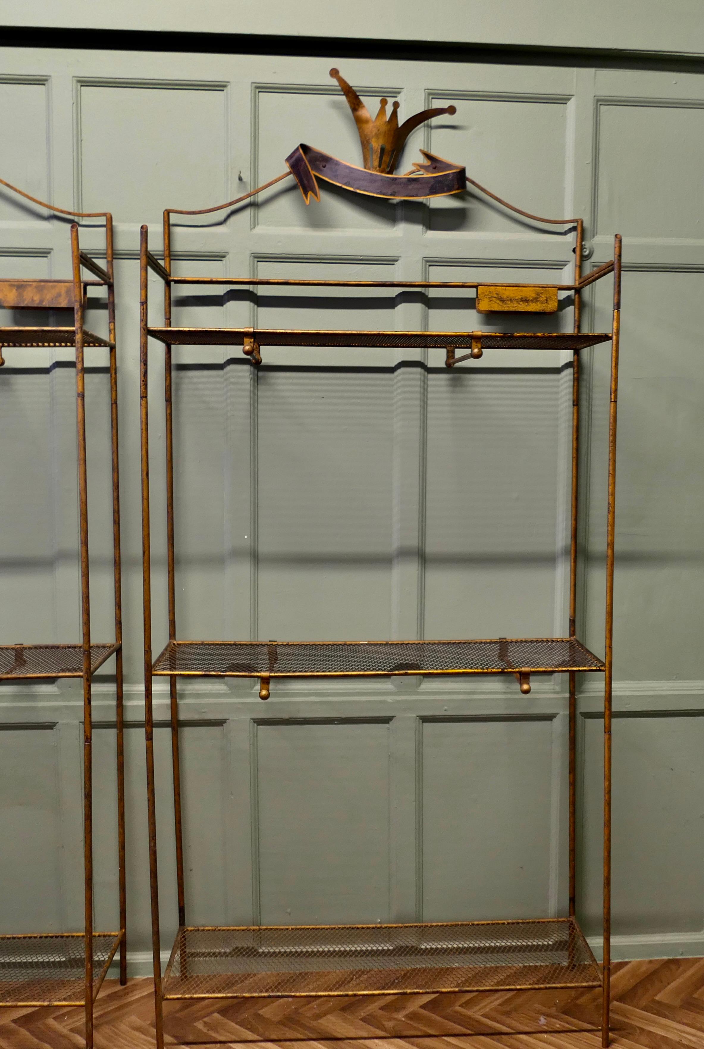 Steel A Pair of French Art Deco Outfitter’s Shop Display Shelf Units For Sale