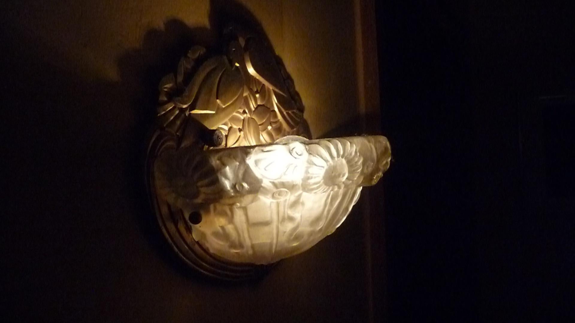 Coppia di applique francesi Art Déco di Genet & Michon, Parigi in vendita 7