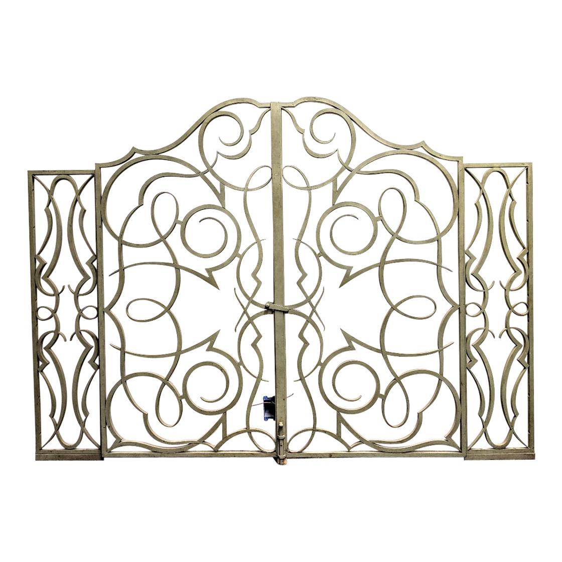 A French Art Deco Wrought Iron Doors, Screens, Gates